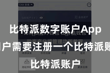 比特派数字账户App 用户需要注册一个比特派账户